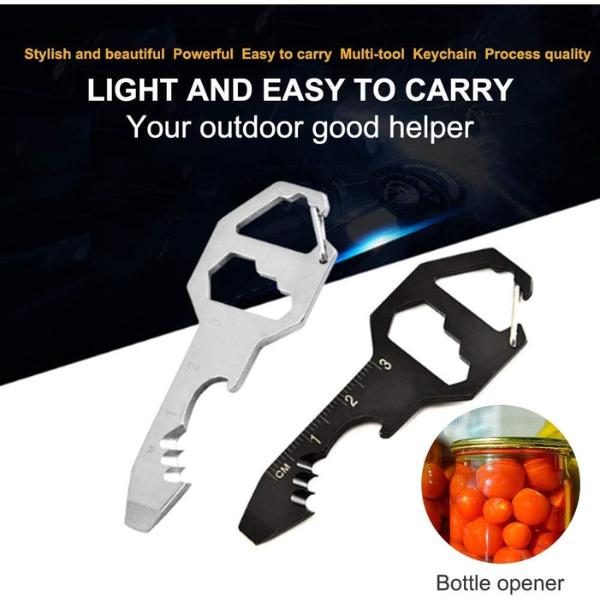 2PCS Keychain Multi Tool – EDC Essential Solid Compact & Convenient Multi Functional Design with Keychain for Everyday Carry
