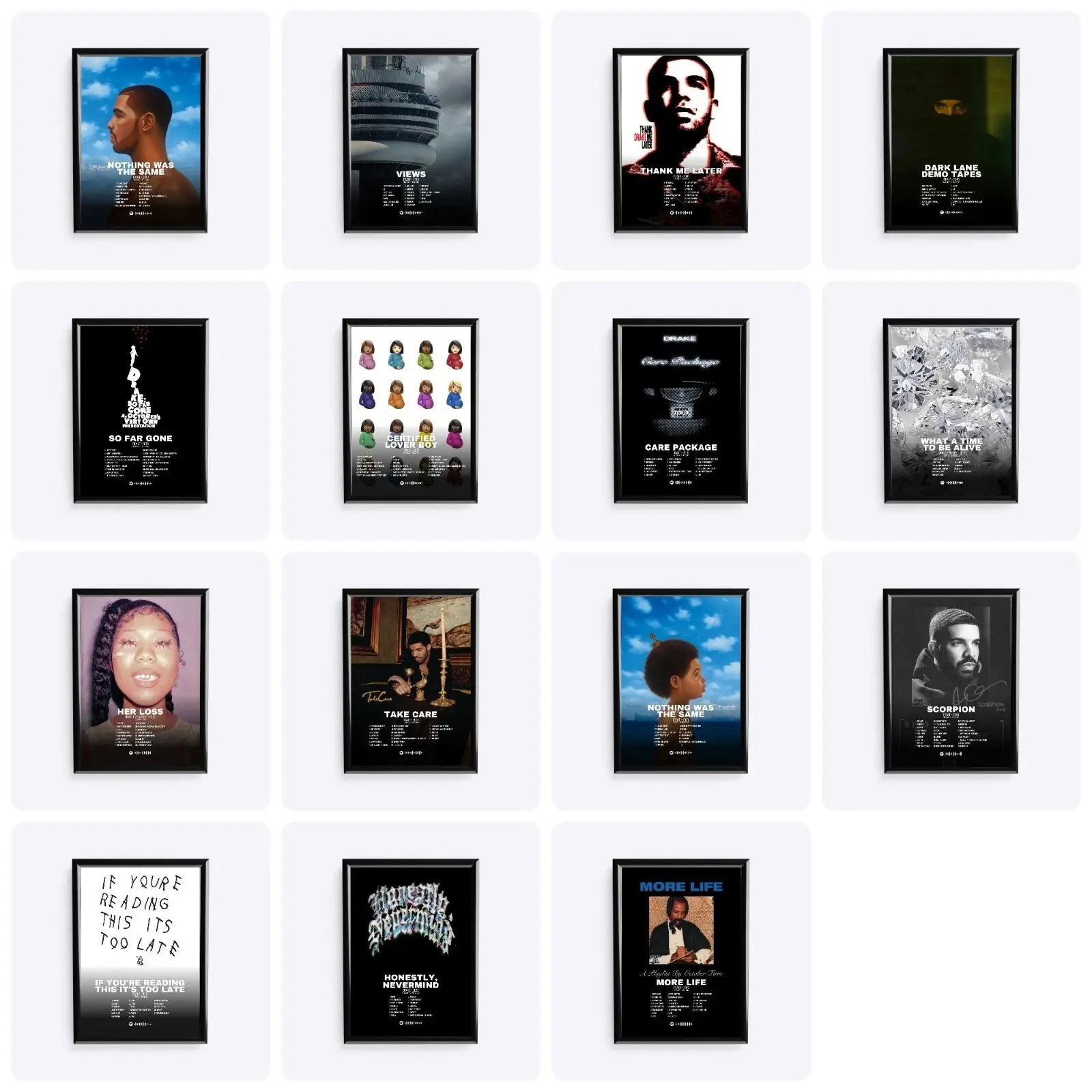 Drake Rap Album Posters – Hip Hop Wall Art for Bedroom & Living Room, No Frame