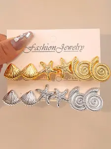 Lightweight Ocean-Inspired Earrings for Women, Shell & Starfish Design, Boho Natural Style, Perfect for Summer Beach Vacation Jewelry Gift, Fashion Earrings
