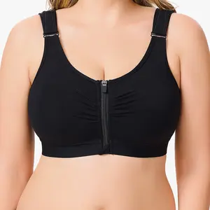 Nebility Zip Front Closure Everyday Bra for Women Spandex Cotton Womenswear Minimalist Zipper Basic summerwins