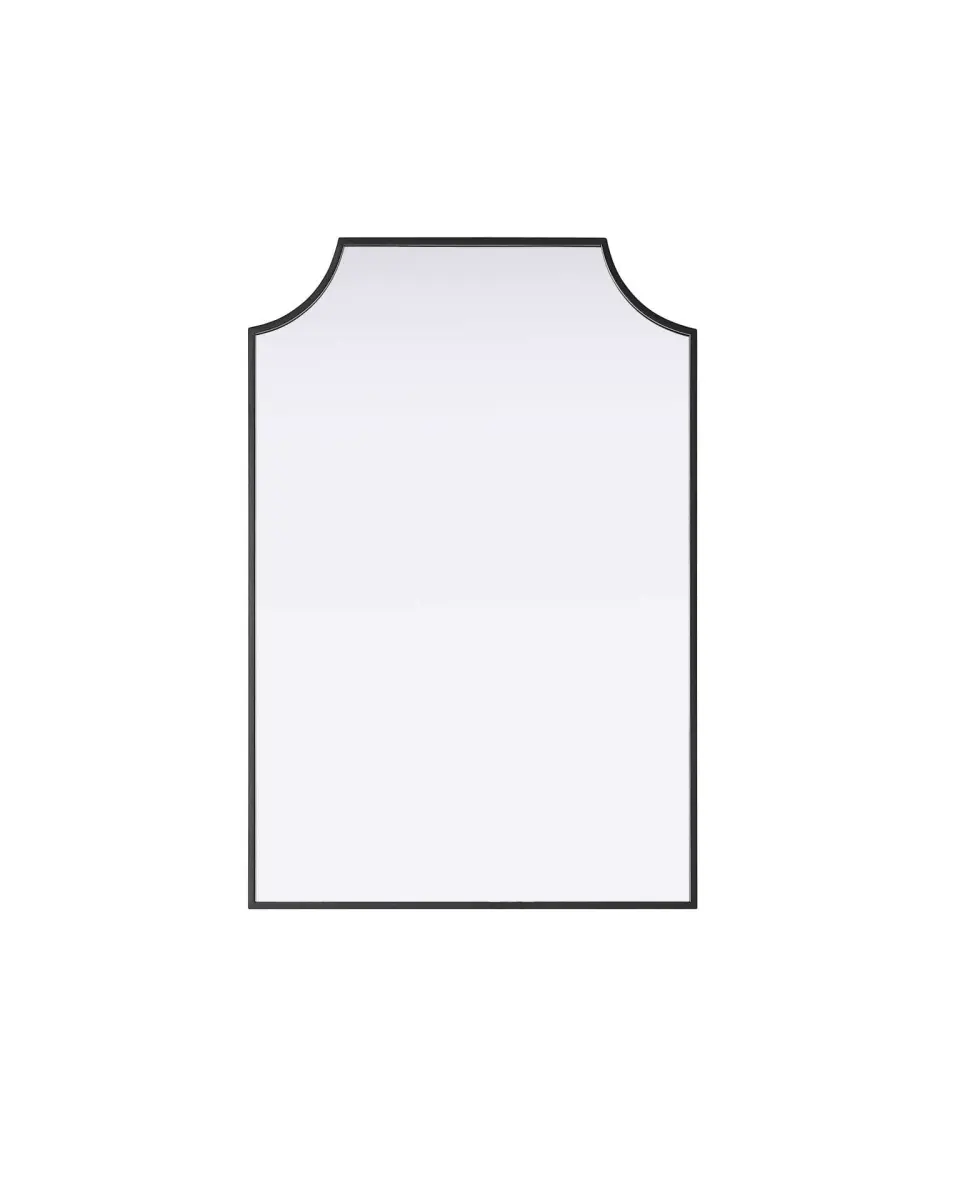 Elegant Kitchen & Bath MR3B2436BLK 24 x 36 in. Notched Metal Mirror, Black