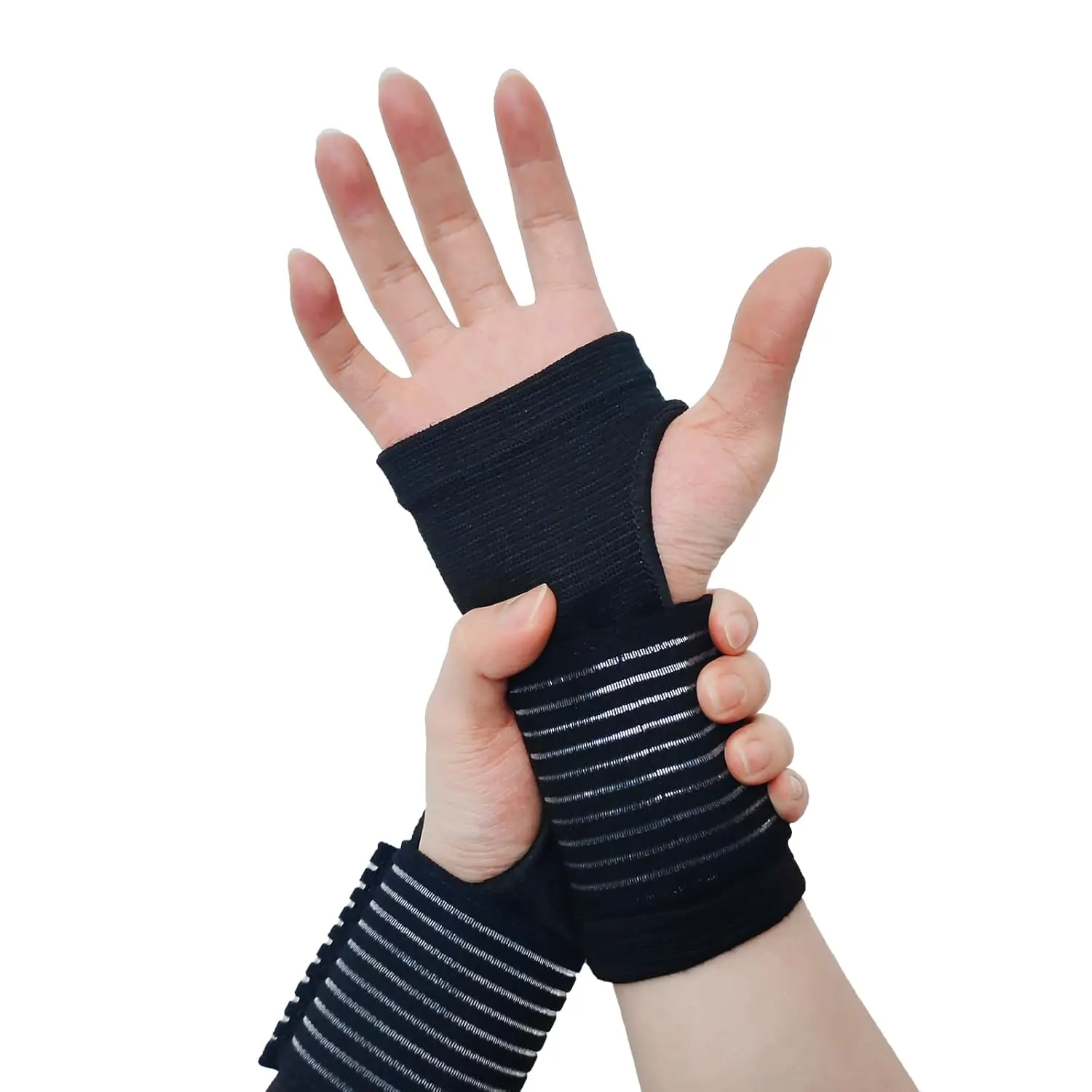 Adults' 2-Pack Athletic Ergonomic Wrist Brace - Breathable, Adjustable Compression Wrap for Carpal Tunnel, Tendonitis Pain Relief, Healthcare Support, Compression Bandage