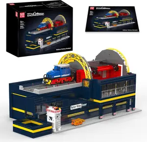 Mould King 17094 Technik Turning Truck Set, MOC 2830 Pieces Creative Railway Transport Vehicle Model Blocks, Railway Loader Building Block Model STEM Clamping Blocks Kit