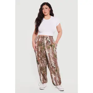 Plus Size Hunter Camo Drawstring Waist Joggers