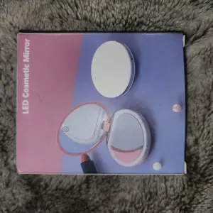 Product Review of Portable Foldable Makeup Mirror, 1 Count Glam Travel Makeup Mirror with LED Light, Compact Mirror for Women, Pocket Size Makeup Tools, Travel Hand Mirror from S**i x**🎧