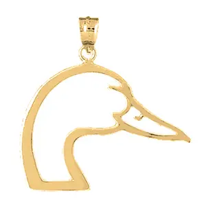 Jewels Obsession Yellow Gold-plated Sterling Silver 925 Duck Head Pendant