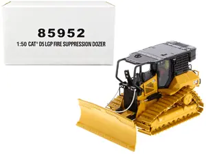 CAT Caterpillar D5 LGP Track Type Tractor Fire Dozer Yellow w/Operator "High Line" Series 1/50 Diecast Model by Diecast Masters
