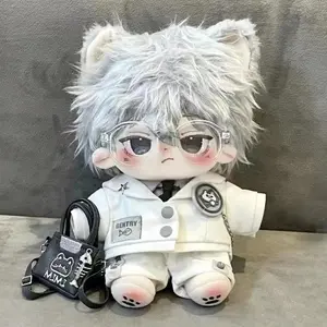 2026 new Cat Ear Cotton Doll Clothes Uniform Hoodie Plush Doll Clothes Jacket Cool No Attribute Doll Clothes Doll Accessories