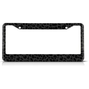 Black  Print License Plate Frame Leopard License Plate Holder Giraffe    Tag Frame License Plate  Accessories 2 Holes Novelty Auto  Tag Vanity Present