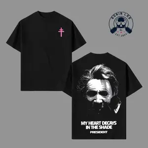 President My Heart Decays Graphic T-Shirt, Oversized Cotton Tee, Dark Alternative Rock Portrait Shirt, Streetwear Unisex