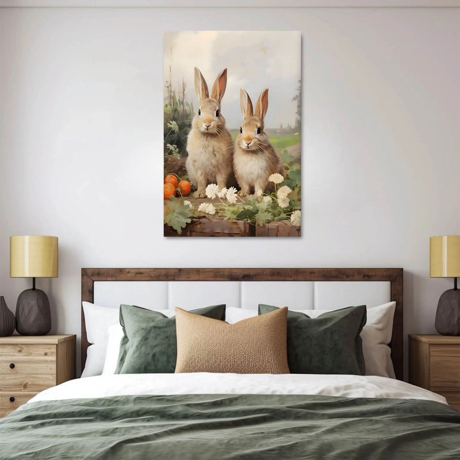 Easter Bunny Wall Decoration Cute Bunny Easter Home Wall Canvas Painting Unique Home Decor Y2K Room Decoration Girl's Room Decoration Poster Dining Room Wall Decoration, Exquisite Art Print High-Quality Poster