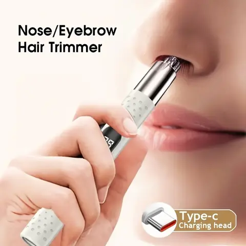 Nose Hair Trimmer, Portable Electric Nose Hair Clipper for Men and Women, Gentle No Hair Pulling, Stylish and Simple, Cordless USB Rechargeable, Suitable for Nose Hair, Eyebrow and Ear Hair Trimming, Electronic Trimmers