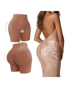 Silicone thigh-high stretch pants with artificial fake buttocks, hip and buttock shaping pads, designed to create an hourglass-shaped figure, suitable for various occasions to enhance the buttocks.