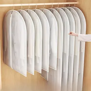 20 piece zipper household clothing dust cover, frosted transparent design for easy clothing identification, bottom opening for easy organization of outerwear, suit and shirt hanging bags, multiple sizes to choose from, exquisite and durable, reusable