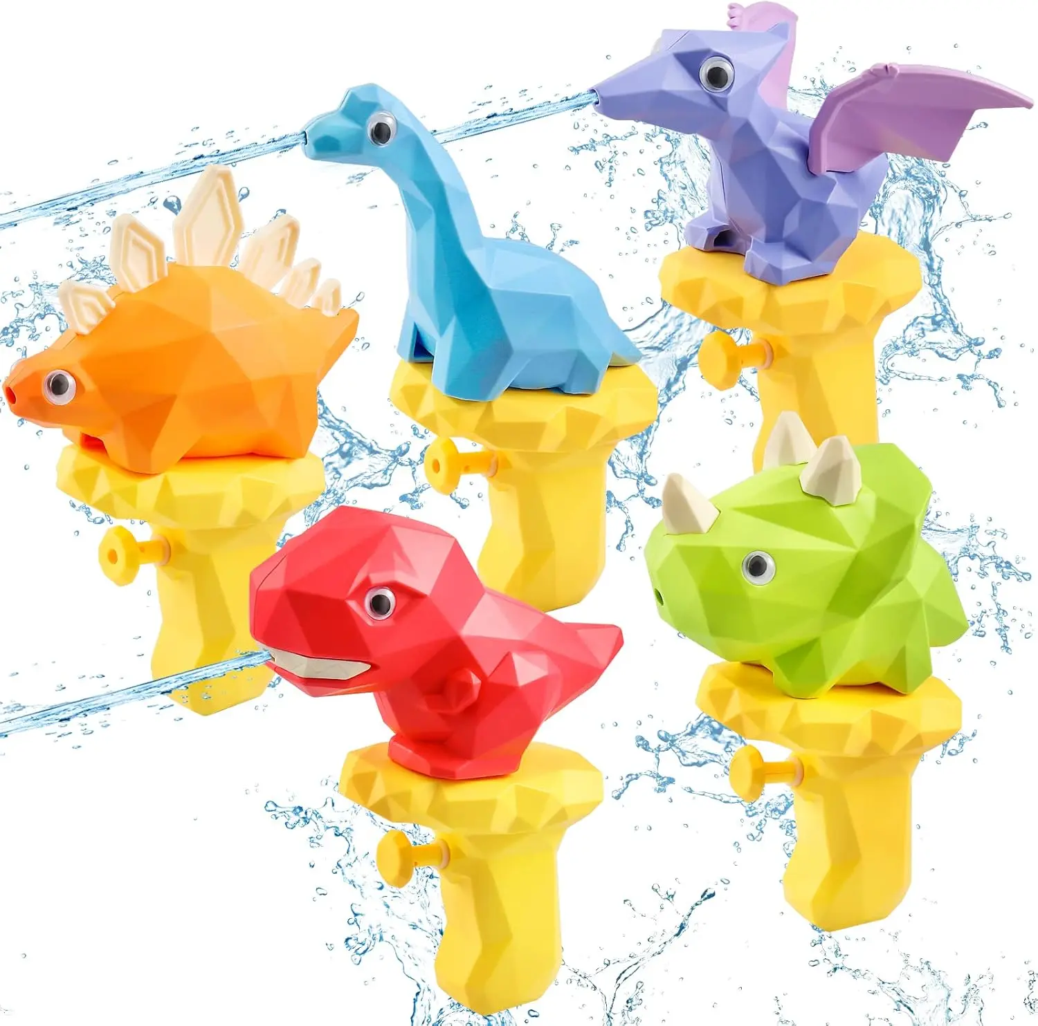 Durable Dinosaur Water Squirters for 3-4 Years Old Girls with Small Hands - Sports Water Play Toys, Backyard/Pool Games, Hand-Eye Coordination Learning Tools
