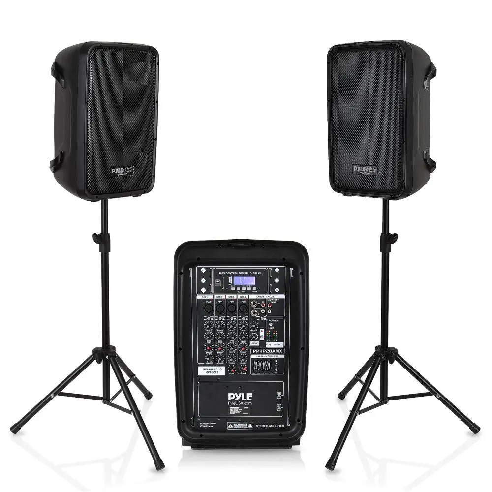 DJ PA Speaker & Amplifier Mixer Kit - Digital Bluetooth Sound System with Wireless Speakers, Full Bass, RCA Connectivity, Guitar Compatibility, Smartphone Sync, Memory Storage Support