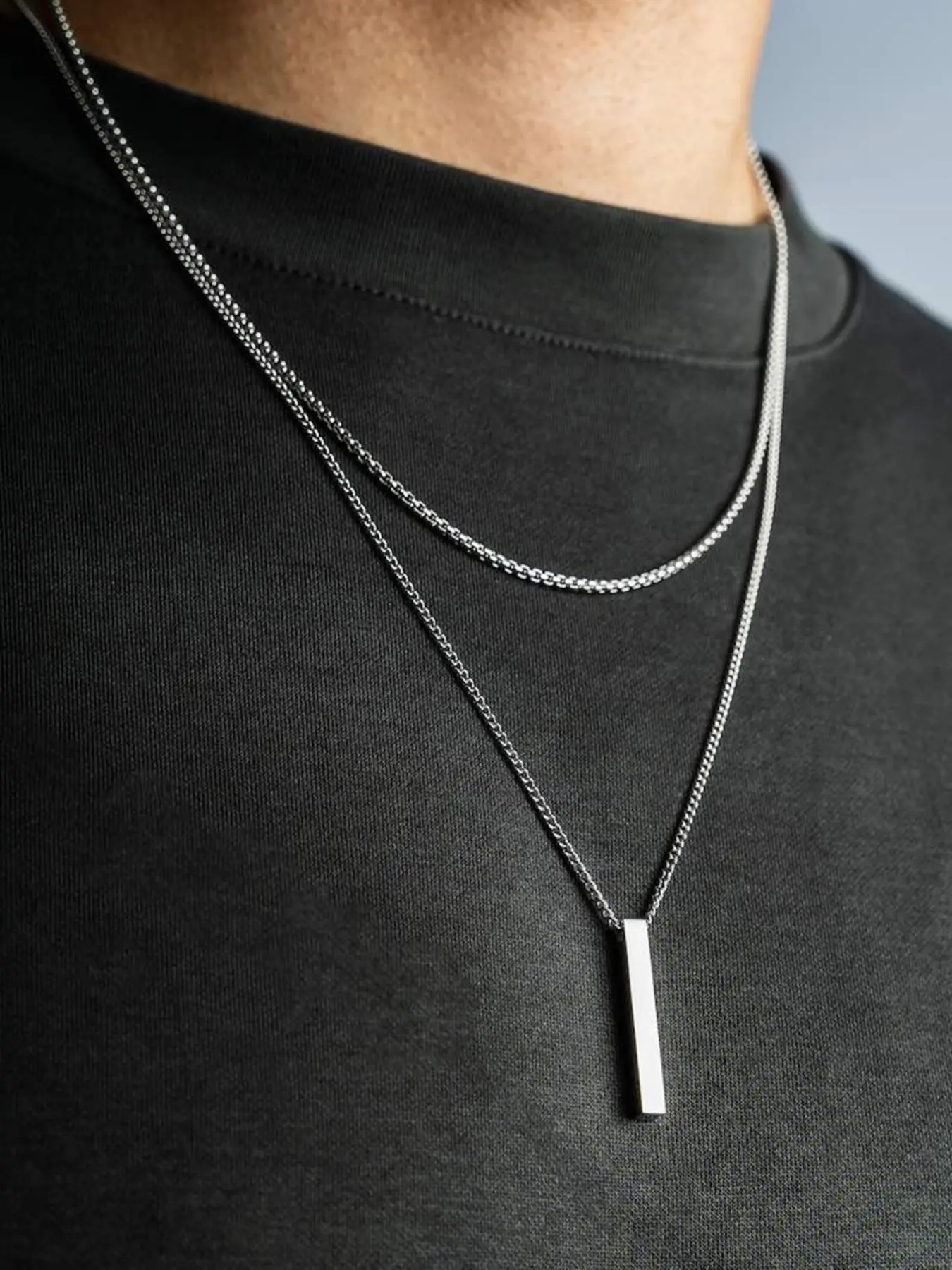 Men's Punk Style Stainless Steel Layered Necklace, Exquisite Chain Jewelry, Fashion Jewelry for Party, Daily Clothing Decor, Trendy All-match & Exquisite Jewelry for Birthday Gift, Stainless Steel Necklaces