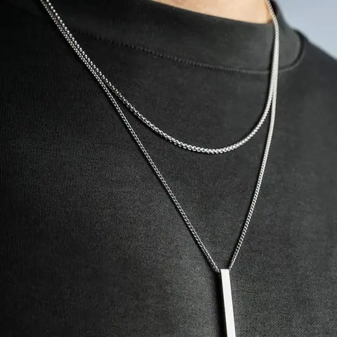 Men's Punk Style Stainless Steel Layered Necklace, Exquisite Chain Jewelry, Fashion Jewelry for Party, Daily Clothing Decor, Trendy All-match & Exquisite Jewelry for Birthday Gift, Stainless Steel Necklaces