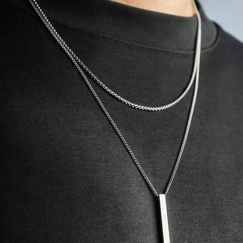 Men's Punk Style Stainless Steel Layered Necklace, Exquisite Chain Jewelry, Fashion Jewelry for Party, Daily Clothing Decor, Trendy All-match & Exquisite Jewelry for Birthday Gift, Stainless Steel Necklaces