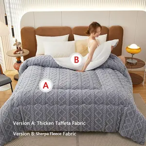 Winter 3Pcs Ultra-Soft Lamb Wool Comforter Set | Thermo-Lock Warmth, Hibernation-Level Fluffy, Hibiscus Jacquard, Anti-Static & Machine Washable | All-Season Luxury Bedding