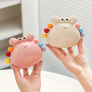 Crab Fruit Fork Dessert Cute Stainless Steel Small Fork Ceramic Storage Canister Set Fruit Holder