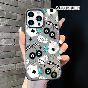 Compatible for iPhone16 15 14 16promax 17 16pro 15pro 13 12 11 Case, Clear Case Turquoise Western 8-Ball Soft TPU Shockproof Protective Case Stylish Patterns phone case nic junk phone cases