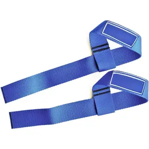 - Lifting Straps (Pair) - Blue Nylon Wrist Wraps for Weightlifting, Deadlifts, Strength