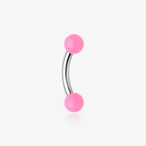 Neon Acrylic Curved Barbell Eyebrow Ring