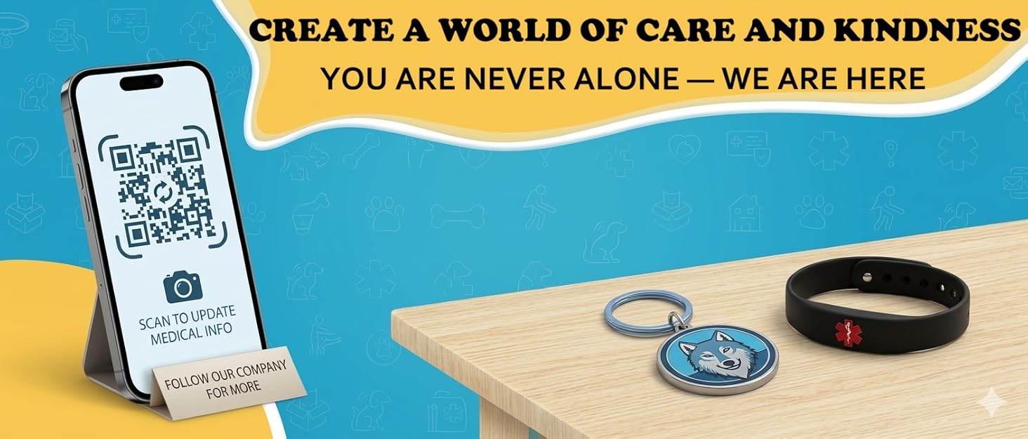 Dynamic QR Code Medical Alert Tennis Bracelet - Stainless Steel - Rhinestone Inlaid, Interchangeable Tag, Dual Lobster Clasps & Extender, Scan to Update Health/Allergy/Emergency Info, Fashion Medical ID Bracelet