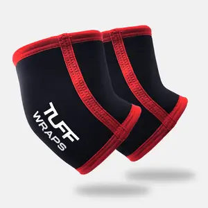 TUFF Elbow Sleeves 5mm Black/Red (Pair) - Protect Your Elbows with TUFF