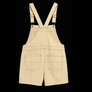 Universal Thread Womens 4/27 High Rise Jean Short Shortalls Overalls White NWT
