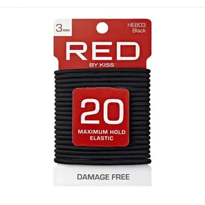 Red Elastic Band 20/CT 3MM Black & White HEB04
