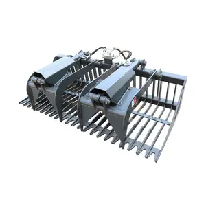 Landy Attachments 84" Skid Steer Rock Grapple Bucket ,Fits Universal Skid Steer Quick Attach