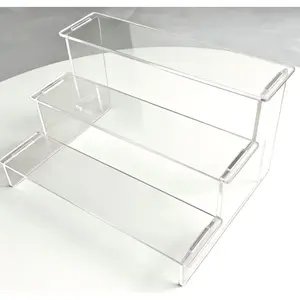 Multi-layer transparent display stand, modern minimalist design, suitable for collectibles, action figures and model sets. Sturdy and multifunctional storage rack, retail display stand with simple design.