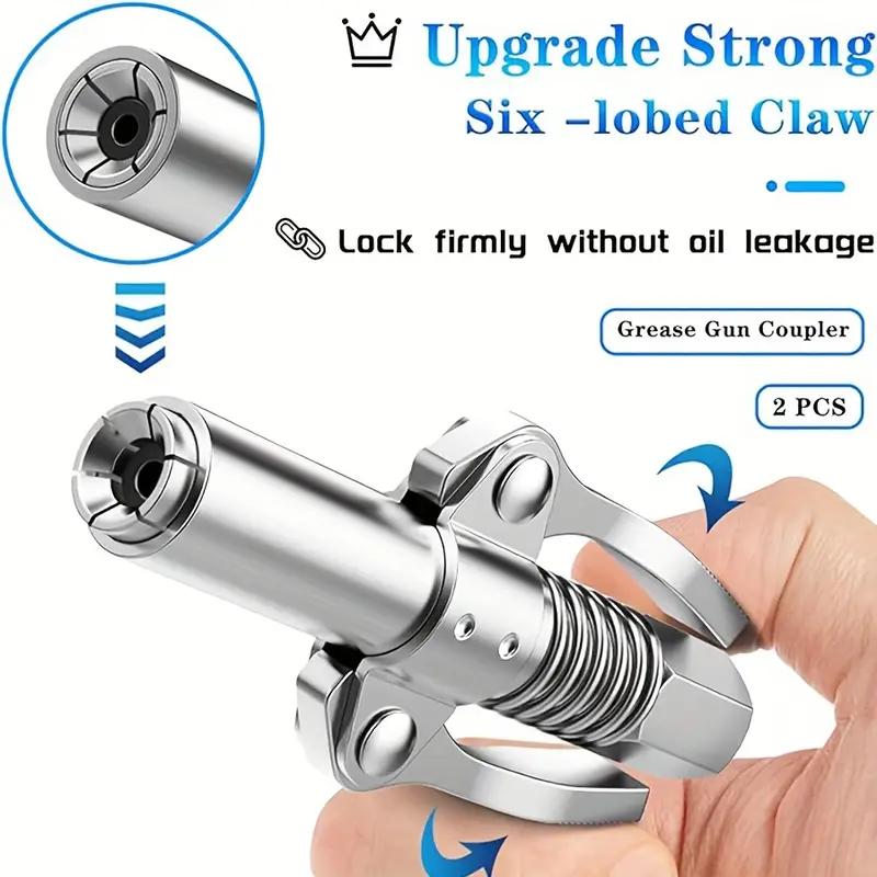 Lock-clamp high-pressure grease nozzle; new model grease gun tip; electric and manual grease guns; manual grease nozzles