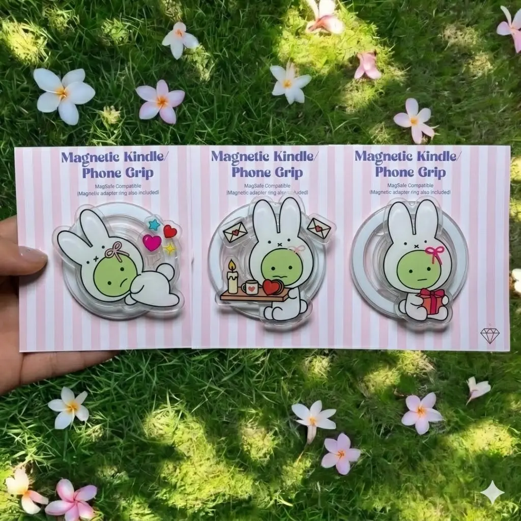Miffy x Smiski Heart Bunny Magnetic Phone Grip – Aesthetic Bunny Acrylic Grip Stand For iPhone, Cute Gift For Her