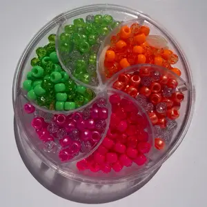 Little Luxe Co. Pinwheel Bead Box - Colorful DIY Bracelet Making Kit for Kids