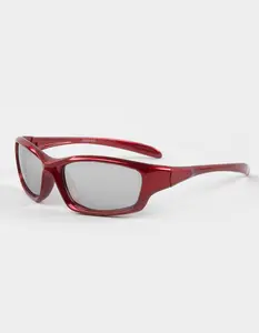 RSQ Wrap Plastic Sunglasses, Red