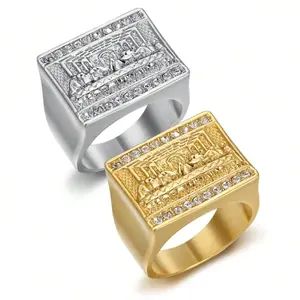 New gold plated men's ring with world famous painting, Valentine's Day gift, party jewelry for anniversary or daily wear