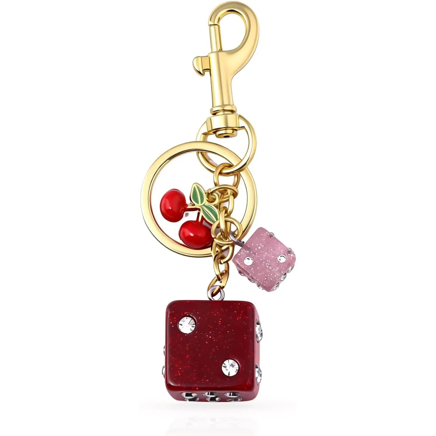 Veliora Gift B Dice Keychain Black 8 Ball Bag Charm Lucky Charms Billiards Pool Purse Backpack Accessory Gift for Women Men