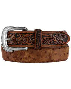 Tony Lama Men's Rustic Ostrich Western Belt - C42525