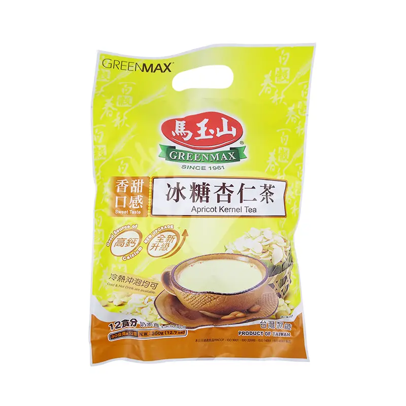 Greenmax Apricot Kernel Tea - 360g Natural Ambient Tea Beverage with Corn Starch, Maltodextrin, Milk Powder, Yam, Oat & Crystal, Shelf-Stable for Cupboard Storage