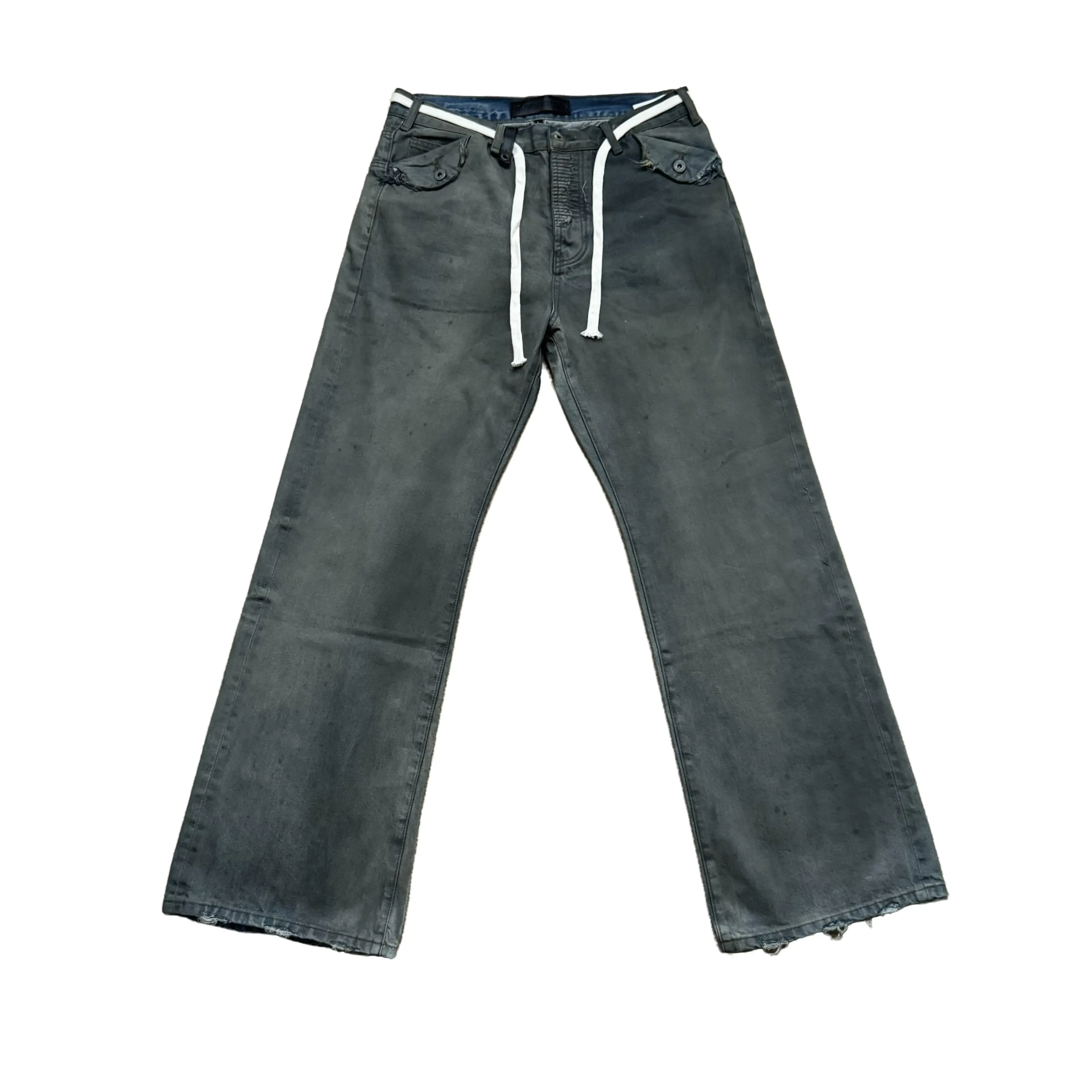 Men's Reworked Bootcut Jeans, Casual Daily Wear Bottoms for Men