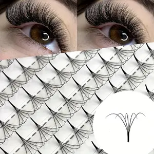 MIKIWI 320pcs 5D Fans False Eyelashes Narrow Fans Pointy Base Premade Fans Spiky Stem Volume Lashes Extension 8-15mm Mix for Dramatic Look