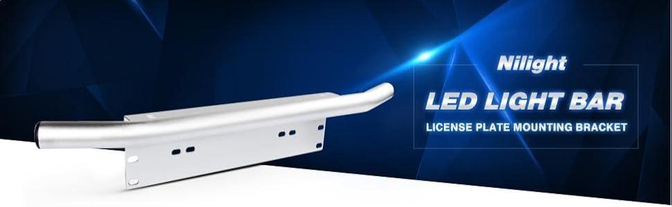 Nilight Led Light Bar Mounting Bracket Front License Plate Frame Bracket License Plate Mounting Bracket Holder For Off-Road Lights Led Work Lamps Lighting Bars,Silver, 2 Years Warranty Nilight Led Light Bar Mounting Bracket Front License Plate Frame Bracket License Plate Mounting Bracket Holder For Off-Road Lights Led Work Lamps Lighting Bars,Silver, 2 Years Warranty