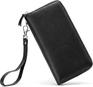 Womens Wallet RFID Blocking  Zip Around Wallet Clutch Wristlet Travel Long Purse for Women
