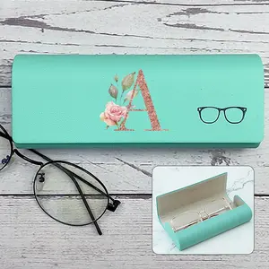 PU Eyewear Case Dustproof Portable Glasses Box with Magnetic Switch, Hard-Shell Anti-Pressure Organizer for Sunglasses & Glasses, Travel-Friendly Rose Flower Pattern