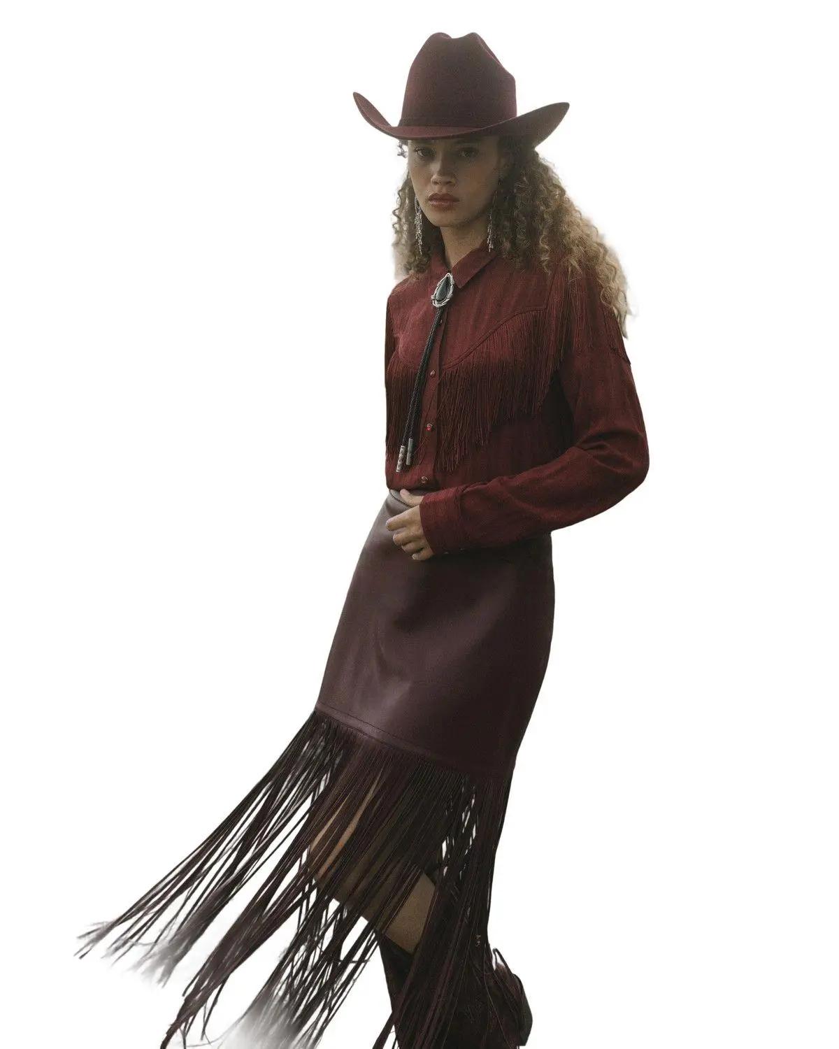 Idyllwind Women's Women'S Payson Faux Leather Fringe Maxi Skirt - Iwfa25s2-Cy