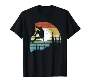 Vintage Climbing Bouldering Rock Climber Climbing  T-Shirt S-3XL