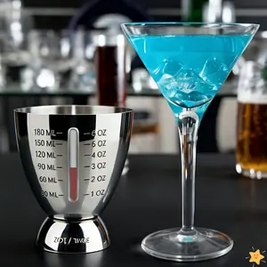 1oz-6oz Stainless Steel Egg-shaped Jigger with Clear Graduations for Precise Measurement Unit Markings Compact Minimalist Design with Base Deformation-resistant Durable Bar Tool